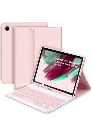 Samsung Galaxy Tab A8 Sm-x200 10.5 Inç Tablet Bluetooth Renkli Klavyeli Kalem Bölmeli Kılıf Akıllı