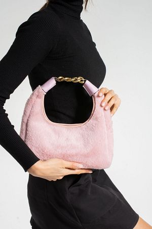 Kadın Peluş Kürklü Midi Urban El Ve Omuz Çanta