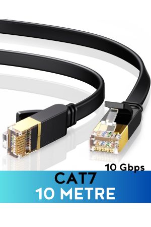 CAT7 10 Metre Ethernet Kablosu 10Gbps Premium İnternet Lan Kablo 10mt