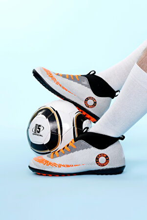 Halı Saha Bilekli Buz-Turuncu Unisex Futbol Ayakkabısı