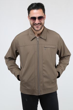 Erkek Toprak Battal Boy Klasik Yakalı Ince Yazlık Mevsimlik Mont&ceket