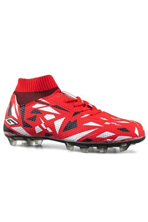 Dugana Bilekli Çoraplı Çim Saha Dişli Halısaha Krampon Futbol Ayakkabısı 2303 Kırmızı