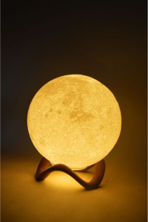 12cm Standlı Ay Küresi Neon Led Lamba Hediyelik Eşya Avize Masa Lambası Gece Lambası Moon Yılbaşı