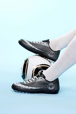 Siyah-Beyaz Super Mercury Halı Saha Futbol Ayakkabısı