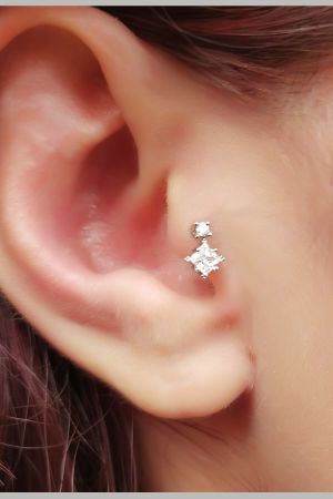 Cerrahi Çelik Tektaş Figürlü Tragus Helix Kıkırdak Piercing Slptk51