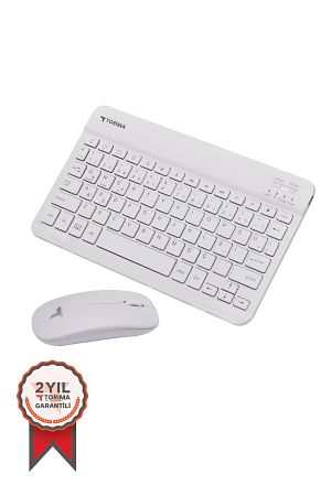 Beyaz Tmk-04 Bluetooth Kablosuz Klavye Ve Mouse Seti