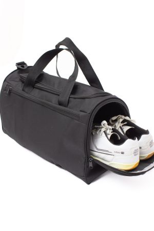 Siyah Unisex Önü Cepli Ayakkabı Bölmeli Geniş Bavul Seyahat Gym Fitness El ve Spor Çantası