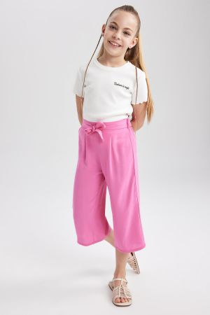 Kız Çocuk Culotte Geniş Paça Viskon Pantolon T3877a623hs
