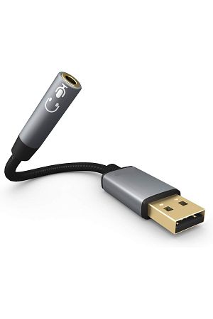 USB To 3.5mm Jack Çevirici Dönüştürücü Kulaklık ve Mikrofon Destekli USB To Aux Dönüştürücü Adaptör