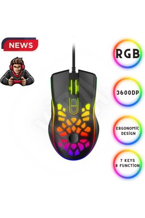 BALROG Oyuncu Mouse Kablolu Usb Optik Oyuncu Mouse Ergonomik RGB Gaming R8
