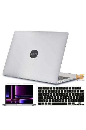 Macbook Air 13 Inç M1 Çip A2337 Tam Uyumlu Alt Üst Kılıf / Klavye Kılıfı / Ekran Koruyucu Film Seti