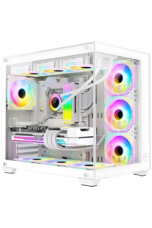 Prime V2 Beyaz Tuş Kontrollü RGB 7x120mm Fan Gaming Bilgisayar Kasası