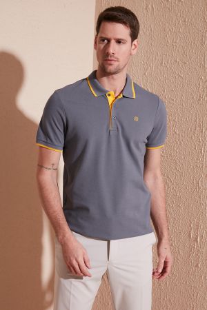 % 100 Pamuk Düğmeli Slim Fit Polo Yaka T Shirt Erkek Polo Yaka T Shirt 5902118