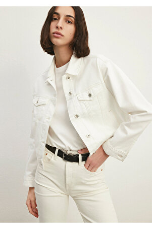 Megi Mavi Premium Kırık Beyaz Jean Ceket 1110389-86745