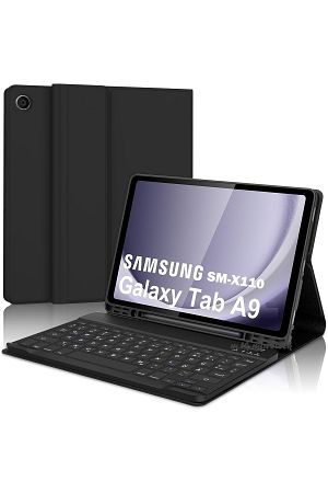 Galaxy Tab A9 8.7 İnç Uyumlu Bluetooth Özellik Standlı Kalem Bölmeli Klavyeli Kılıf SM-X110