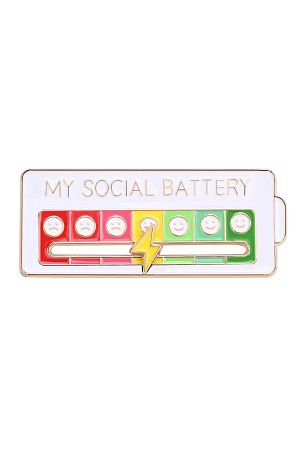 My Social Battery Hareketli Rozet Pin Broş