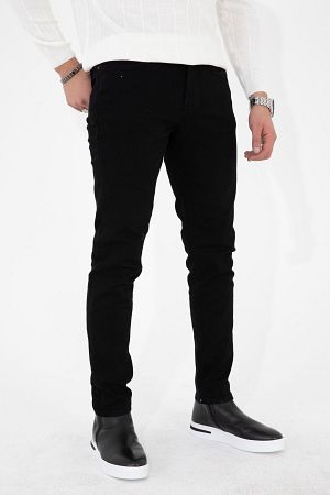 Erkek Siyah Slim Fit Likralı Esnek Jeans Kot Pantolon HLTHE001937