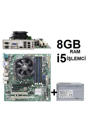 i5 SET Pocono H61 Anakart + I5 2400 Işlemci + 8Gb Ram + Fan +Power Set  Kutusuz Yenilenmiş