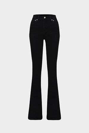 High Waist Flare Leg Full Length Stretch Jean