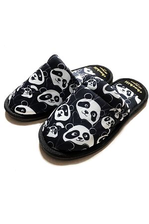 Unisex Panda Desenli Önü Kapalı Ev Terliği