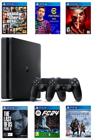 Playstation 4 Slim 1 Tb Yenilenmiş 2. Ps4 Kol 15 Digital Oyunlu (11.00v )