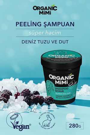 Süper Hacim Deniz Tuzu Ve Dut Peeling Şampuan Organik, Kepek Önleyici Kırık Uçları Onarıcı 280 G