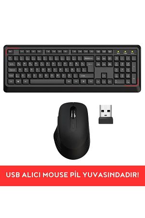 Kablosuz Klavye Mouse Seti Türkçe Q Klavye