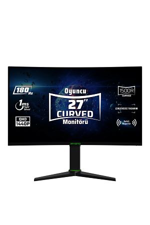 Aryond A27 V2 27" 180hz Qhd 1 Ms Hdr10 300 Nit G-sync Freesync Curved Pivot Va Oyuncu Monitörü