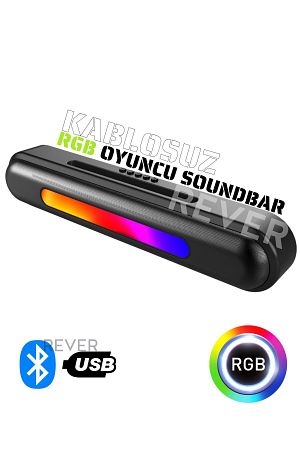 Bluetoth Soundbar Hoparlör RGB Led Işıklı Şarjkı & Şarjlı Laptop / Telefon / Tablet Uyumlu