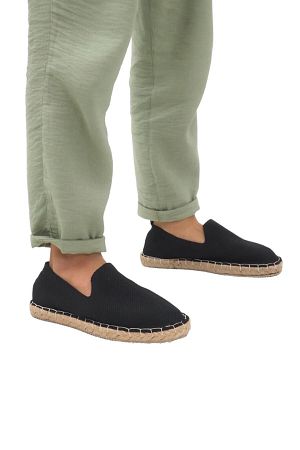 Unisex El Yapımı Triko Espadril Siyah