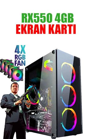 N225 (PUBG,GTA 5) I5 2500 (4 ÇEKİRDEKLİ) 16gb Ram,256gb Ssd,4gb Rx550,masaüstü Oyuncu Bilgisayarı