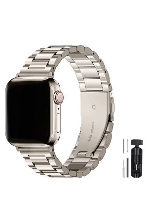 Apple Watch 2 3 4 5 6 7 8 9 Se 38 40 41 Mm Paslanmaz Çelik Klipsli Saat Kordon Kayış Bileklik