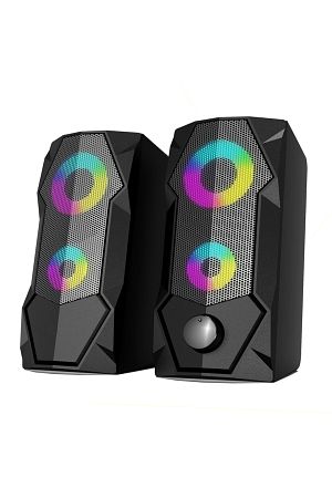 Bilgisayar Hoparlörleri Rgb Işıklı 2.0 Usb Oyun Stereo Kablolu Pc Hoparlör 3.5mm Aux Girişi