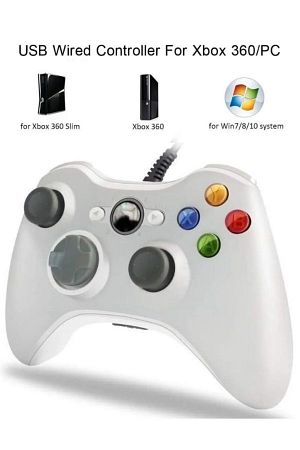 Xbox 360 /360 Sllim / PC Bilgisayar  Uyumlu Titreşimli Kablolu Oyun Kolu Joystick Gamepad