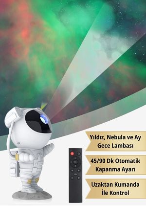 Astronot Galaksi Projektör Kumandalı Gece Lambası Yıldız Ve Samanyolu Projeksiyon Işığı