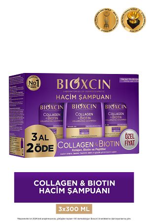 Collagen & Biotin Ekstra Hacim Şampuanı 300 ml 3 Al 2 Öde - Kolajen Biotin İnce ve Seyrek Saçlar