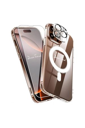 iPhone 16 Pro Max Uyumlu Kılıf Kamera Koruma Camı Ekran Koruyucu Şeffaf Magsafe Temperli Cam Koruma