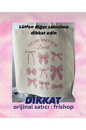 Bows Coquette Kurdeleler Y2k Retro Unisex Bez Çanta Tote Bag