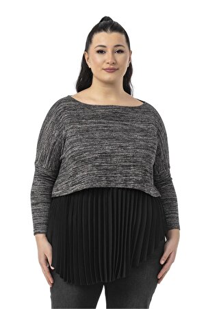 Plus Size Plissé Detail Elastic-Waist Shirt Skirt