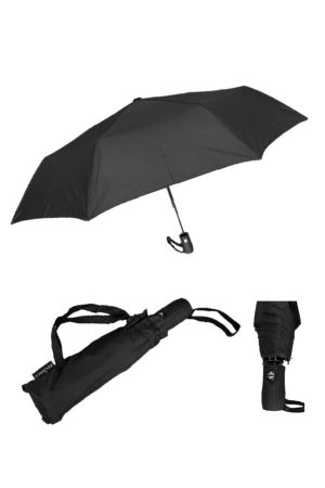 Siyah Tam Otomatik Açılır Kapanı Rüzgarda Kırılmayan Şemsiye