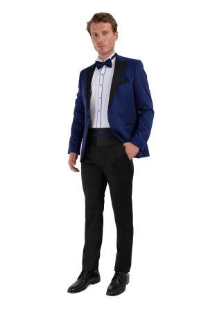 Broadway Slim Fit Yelkli Damatlık Takım Elbise Saks Mavisi - 2872330