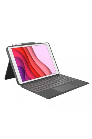 Combo Touch iPad 10.2 inç 7. ve 8. Nesil ile Uyumlu Çok Yönlü Klavyeli Kılıf - Gri