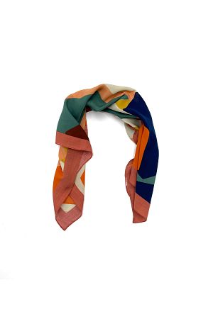 Geometrik Desenli Pamuklu Bandana Fular