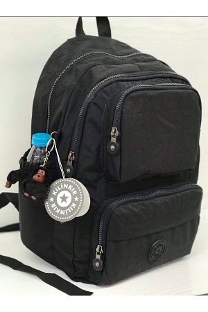 Fcstore Krinkıl Kumaş Suya Dayanıklı Büyük Boy Siyah Klinkır Sırt Çantası/laptop Okul Çanta