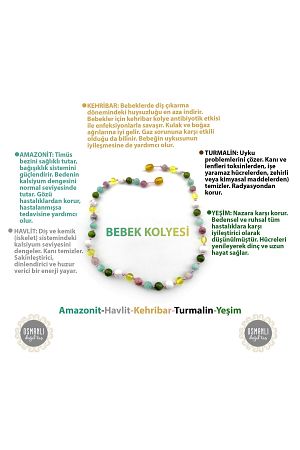 Sertifikalı Bebek Kehribar Kolye-kehribar-amazonit-yeşim-havlit-turmalin M082