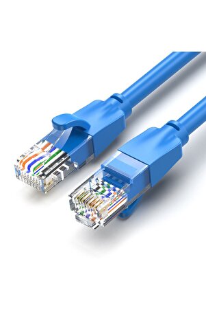 Cat6 1000mbps Ethernet Internet Veri Rj45 Kablosu 1.5 Metre Mavi Kablo