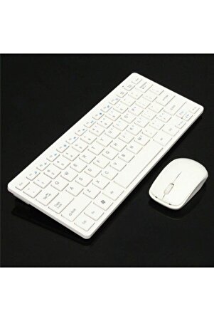 Kingboss K-03 Mini Kablosuz Wireless Klavye Mouse Seti 2.4 Ghz Beyaz