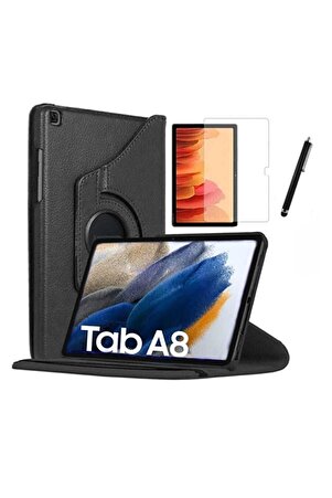 Samsung Galaxy Tab A8 10.5 Sm-x200 Kılıf Dönebilen Koruyucu Kılıf Ekran Koruyucu Kalem Dönen+set