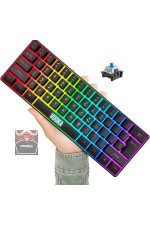 Trol Blue Switch Mini Rgb Oyun Klavyesi Gaming Mekanik 62 Tuşlu 18 Rgb Led Usb Type-c Kablo