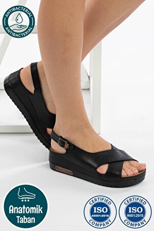 Kadın Ortopedik Şık Konfor Modeli Anatomik Rahat Taban Kısa Topuklu Günlük Sandalet Terlik
